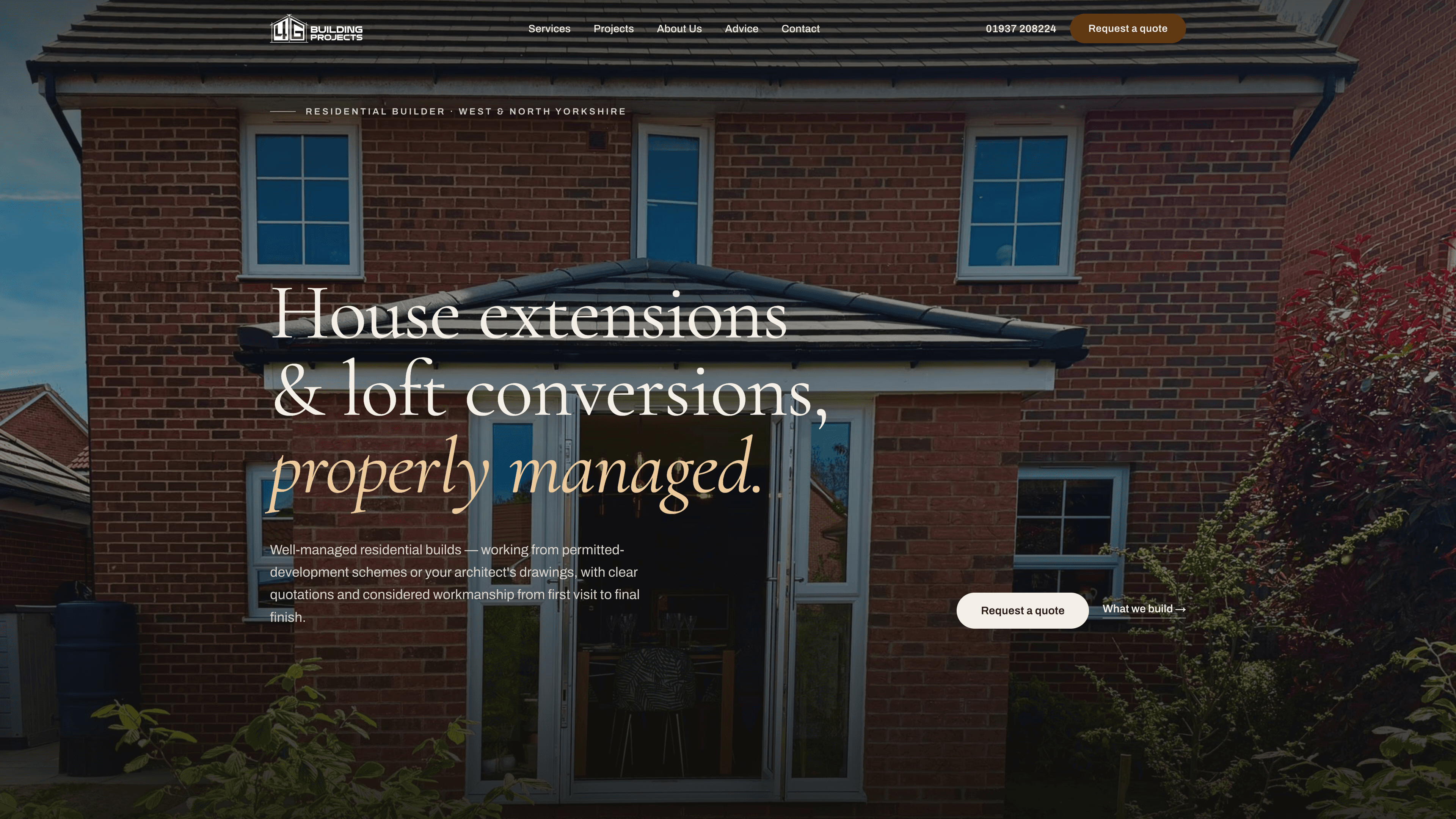 4G Building Projects website redesign, before and after - after