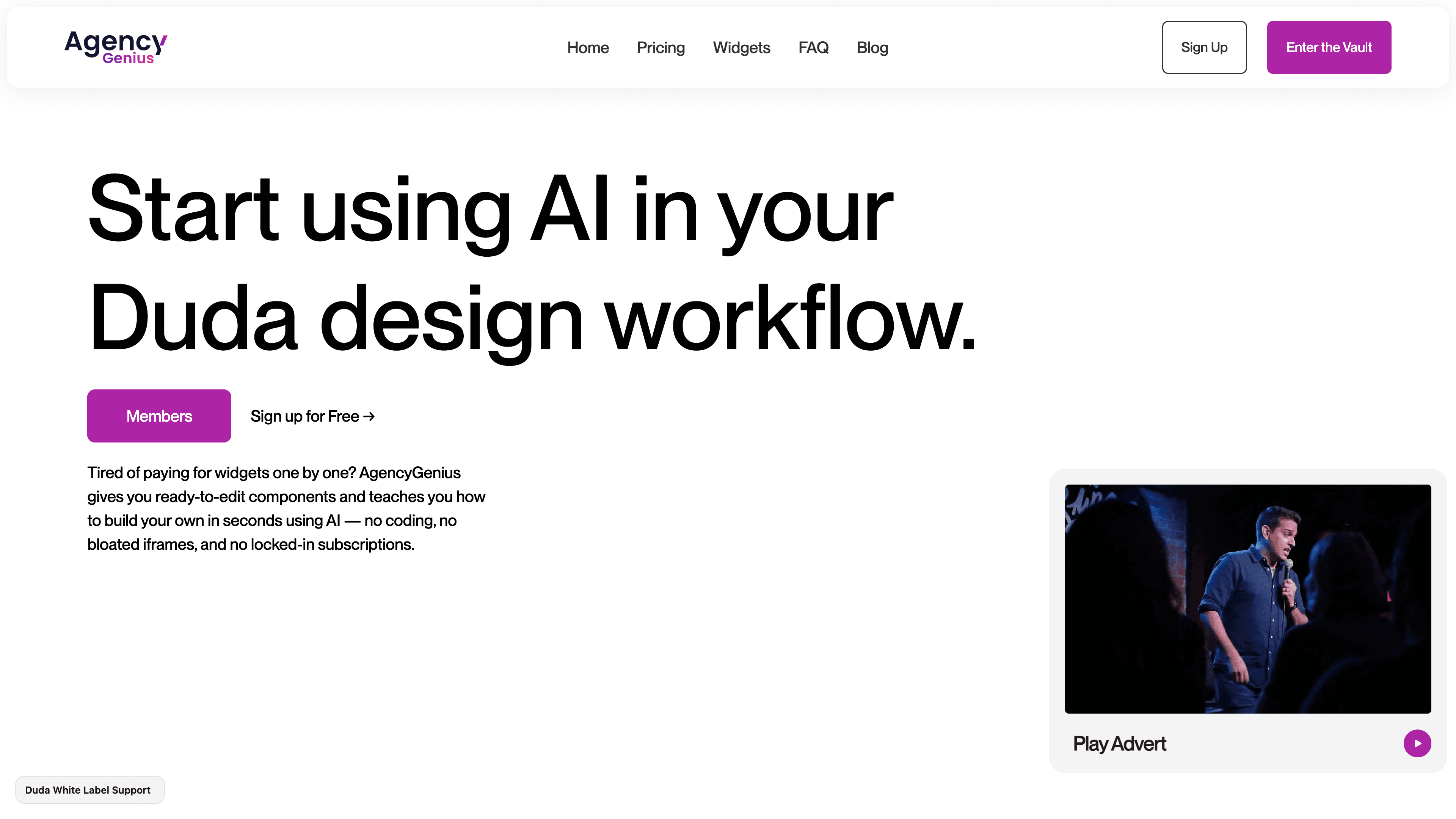 Agency Genius website redesign, before and after - before