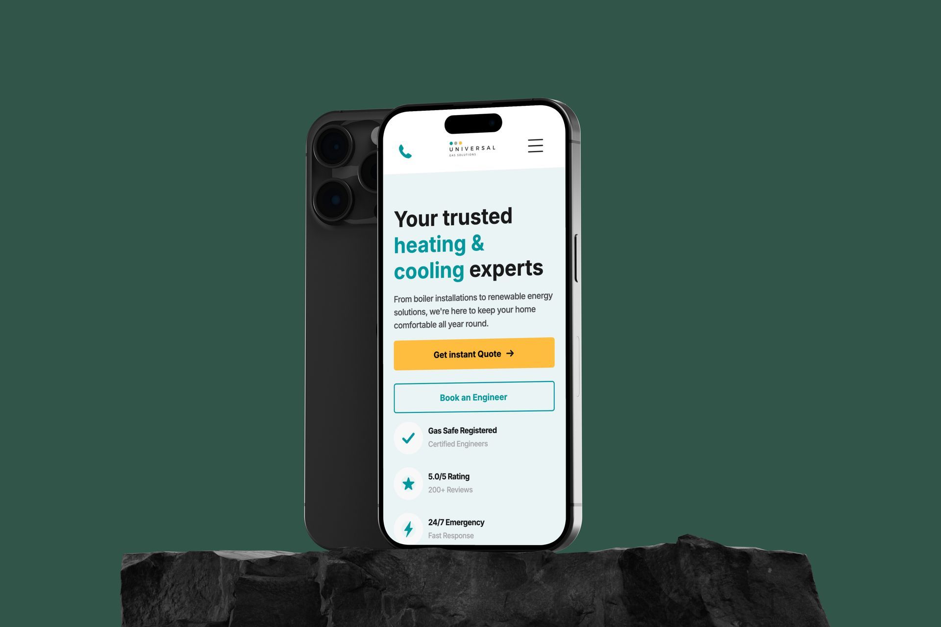 Universal Gas mobile enquiry flow